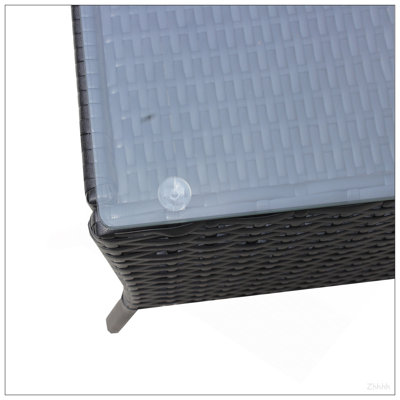 4 PC Rattan Patio Furniture Set Outdoor Patio Cushioned Seat Wicker Sofa