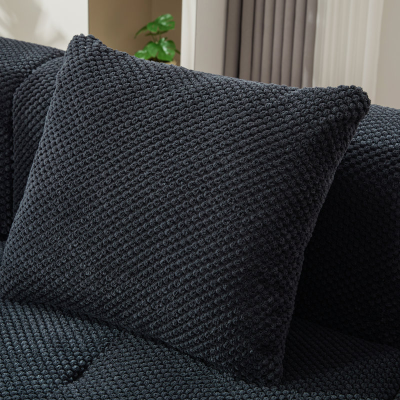 Canapé modulaire à compression 4 pièces, Polyester gris anthracite