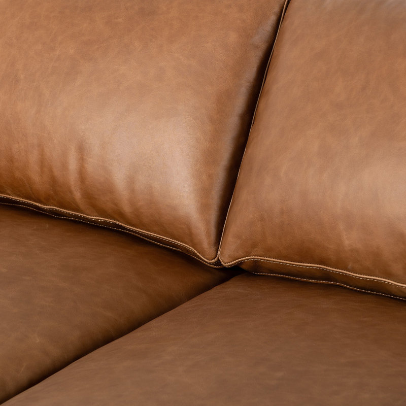 Menades 84" Square Arm Sofa, Terra Brown Parawood, Sonoma Chestnut