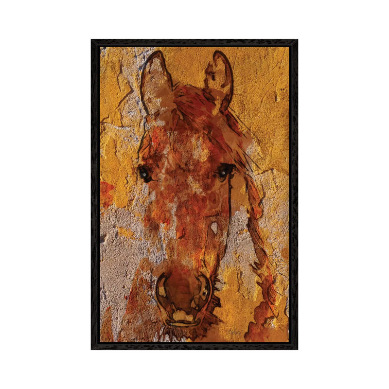 Yellow Horse by Irena Orlov - 1 Piece Wall Art on Canvas, 66.04 cm H x 45.72 cm W, Black Framed