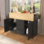 55.7'' Large Kitchen Island With 2 Drop Leaf,Rolling Kitchen Cart On 5 Wheels With Power Outlet, Folding Storage Dining Table With Spice & Towel Rack , 3 Drawers-1499392928