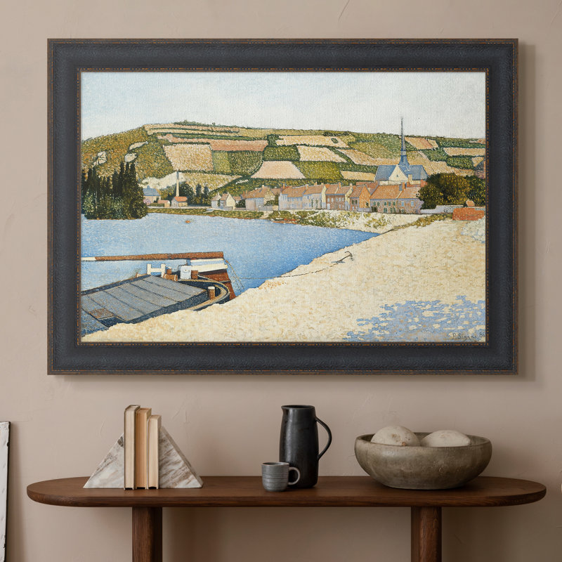 La rivière, Les Andelys, 1886 - Paul Signac - Toile encadrée sur mesure, 16 po x 22 po, Toile avec cadre