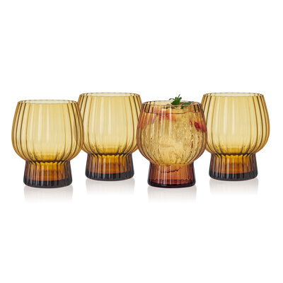 Mikasa Phoebe Optic Goblet Glasses, Set Of 4, 14 Ounce