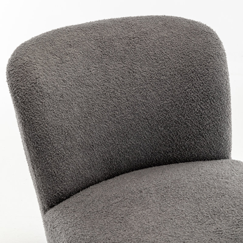 Berrier Boucle Swivel Barrel Chair, Gray 