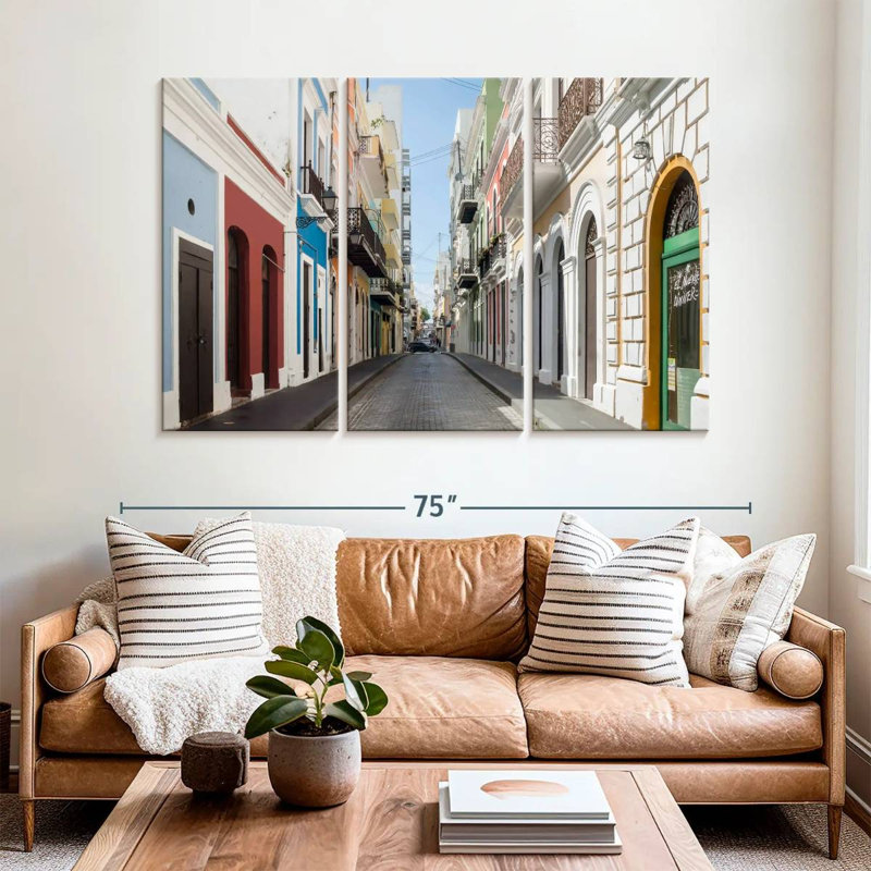 Scène de rue Sebbie San Juan, H 42 po x l 65 po