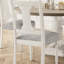 De 2 chaises d'appoint blanches et grises, hauteur de dossier de 22 po, 2 chaises rembourrées en lin grises, recouvertes de 19 po