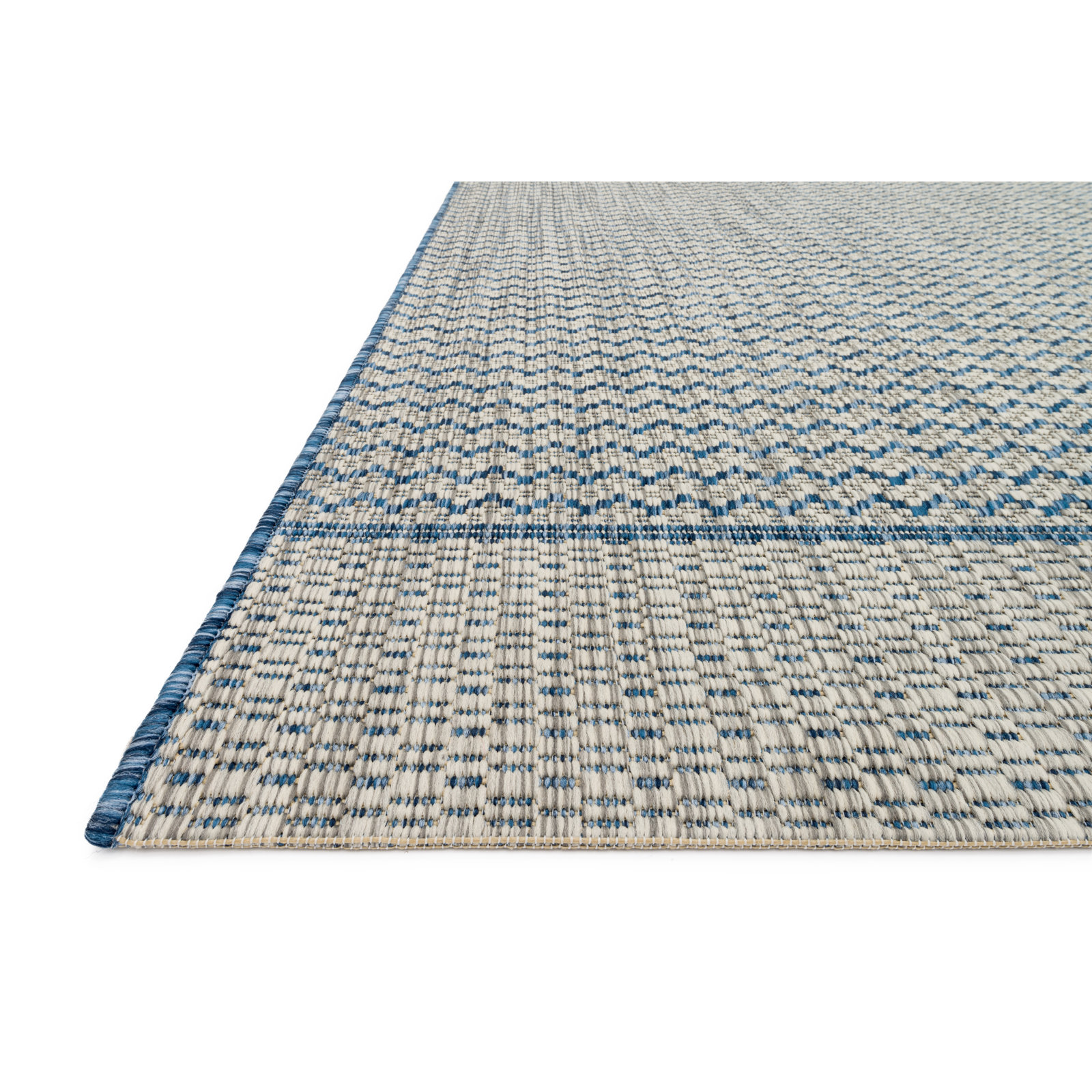 Loloi Rugs Isle Gray Blue Chevron Rug, Rectangle 2'2" x 3'9"