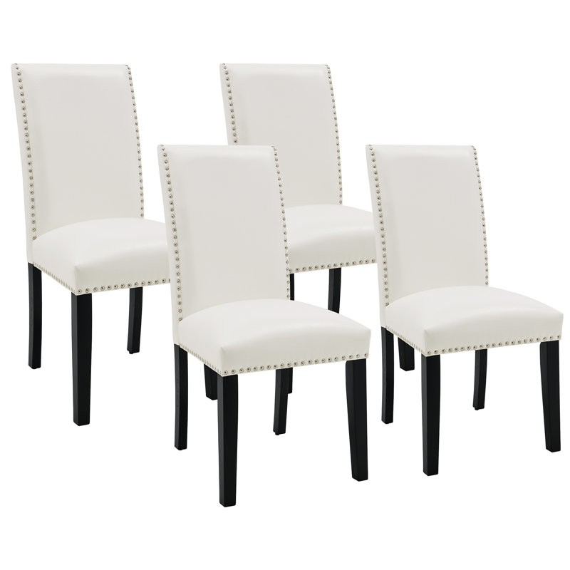 Dianca 36.5cm H Upholstered Upholstered Back Parsons Chair, White