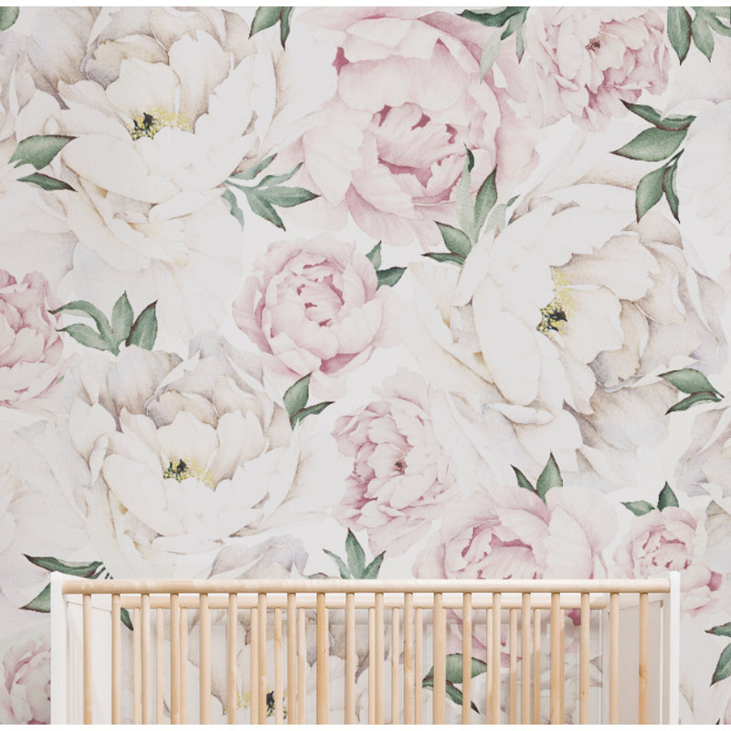 Carreau de papier peint auto-adhésif, L 108 po x l 120 po, Rose