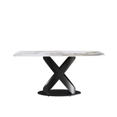 Sintered Stone Top Pedestal Dining Table
