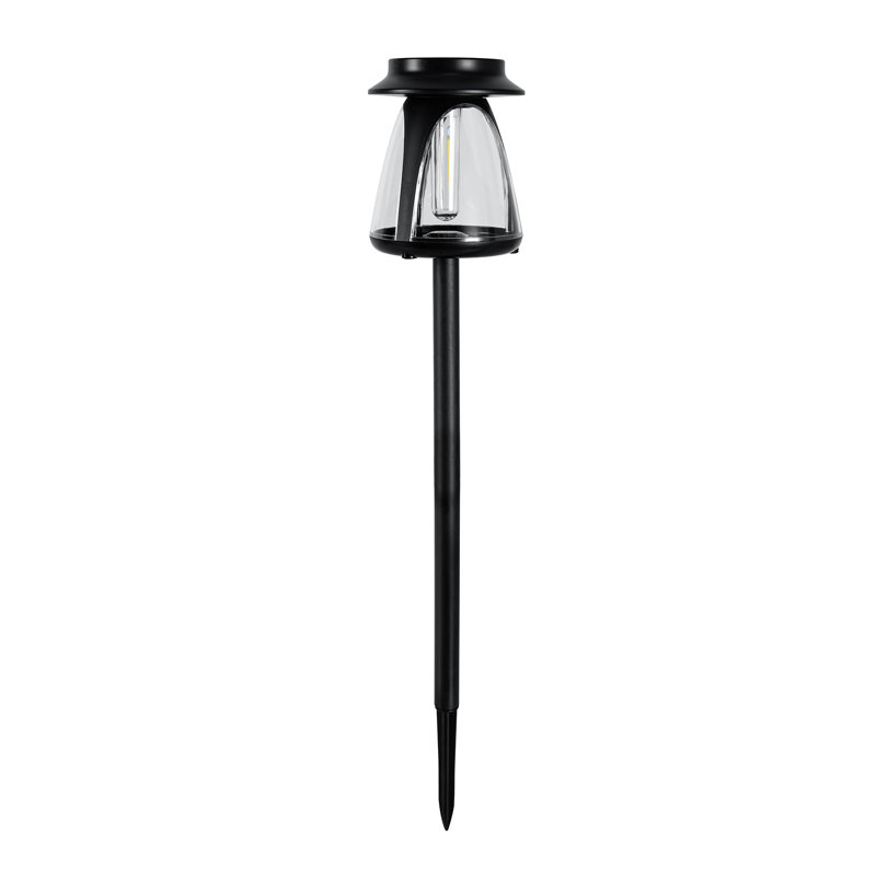 Lampe solaire DEL à filament pour allée extérieure avec crochet de suspension, blanc chaud, noir
