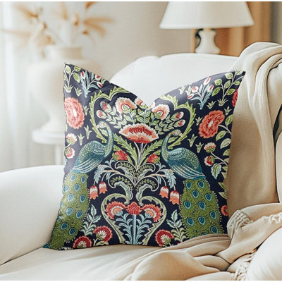 Housse de coussin vert turquoise Peacock Bird