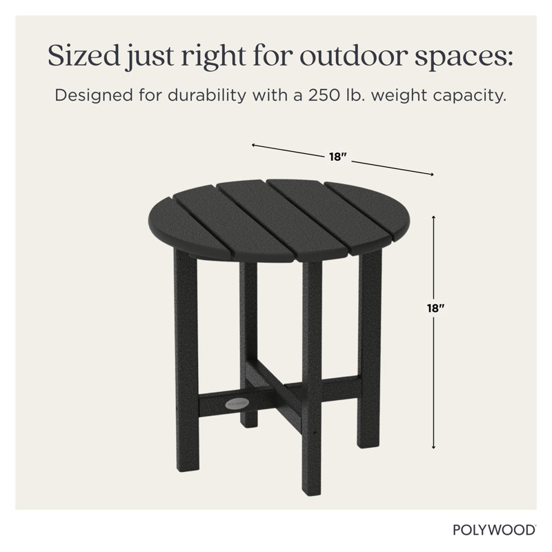 Table d'appoint ronde 18 po POLYWOOD, Orange