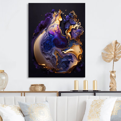 " Abstract Marble Geode Purple II "
