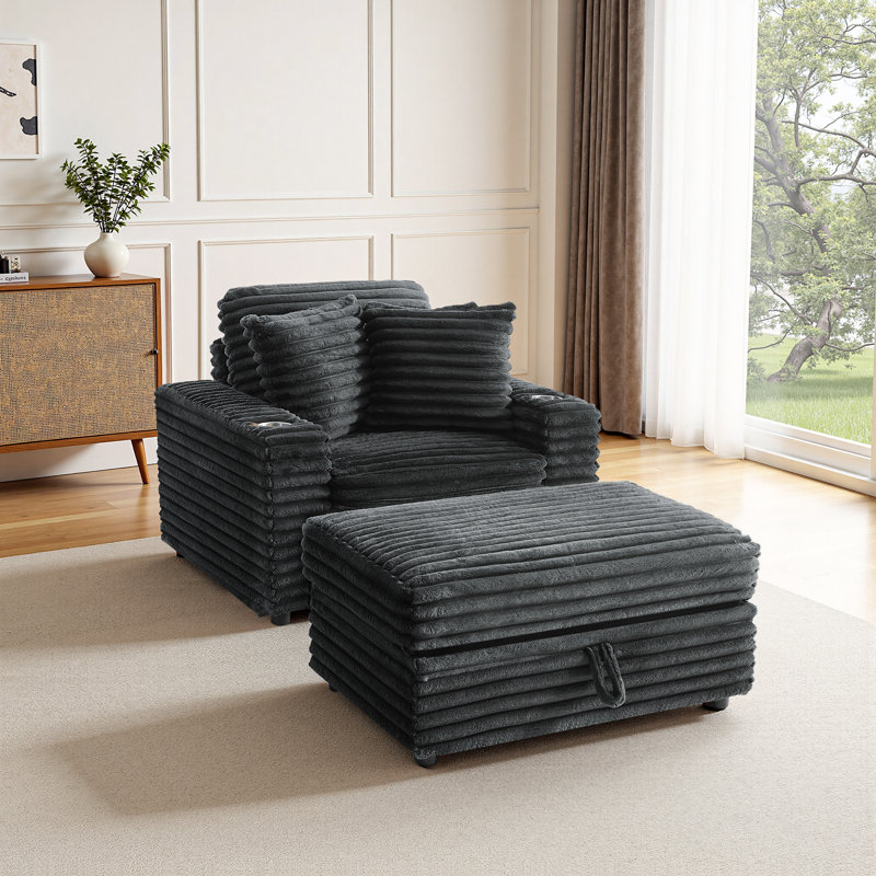 Chaise longue Ermia, Rembourrage en mousse beige