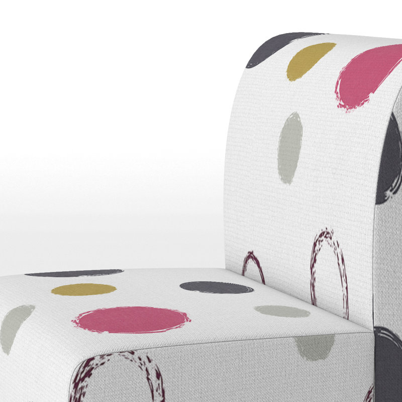Multicolor Abstract Dot - Upholstered Patterned Accent Slipper Chair