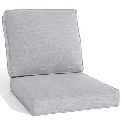 Coussins de chaise d'extérieur 2 pièces 20 x 23 + 23 x 24 po Ensemble de coussins de siège et de dossier profonds pour meubles de patio