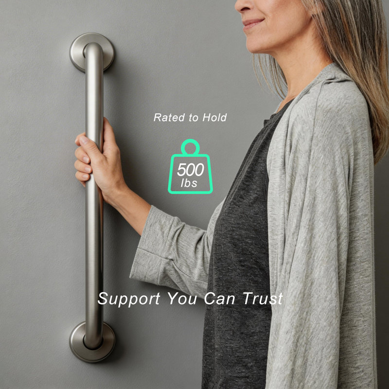 24in Bathroom Grab Bar, Brushed Nickel