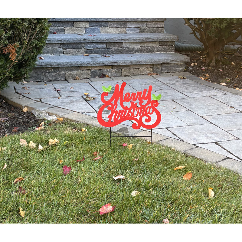 Piquet de jardin en métal Merry Christmas