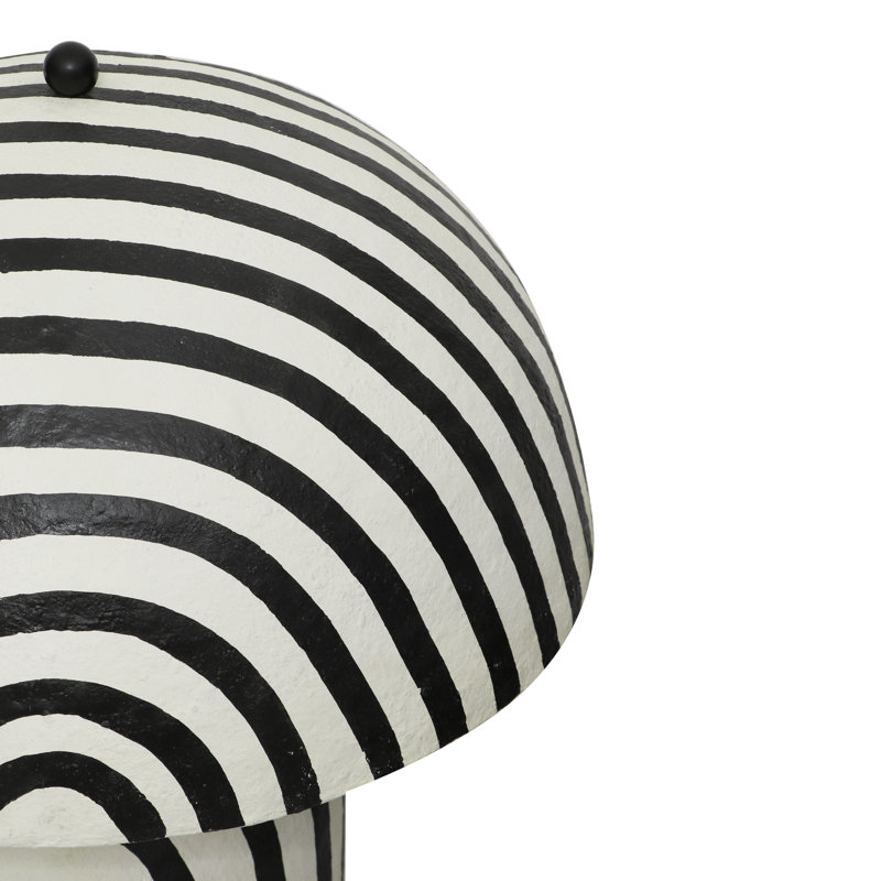 Bradly Black Striped Papier Mache Floor Lamp