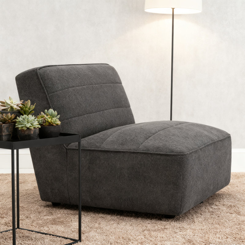 Chaise pivotante moderne gris anthracite capitonnée