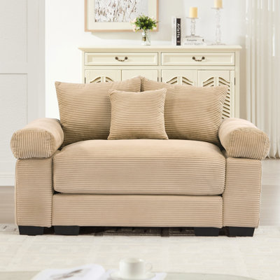 54.3" Oversized Cloud Modular Sectional Couch,Extra-Thick Armrests Good Resilience Cushions Ergonomic Design Premium Soft Corduroy Fabric,Easy Assembly For Living Rooms Study,Camel