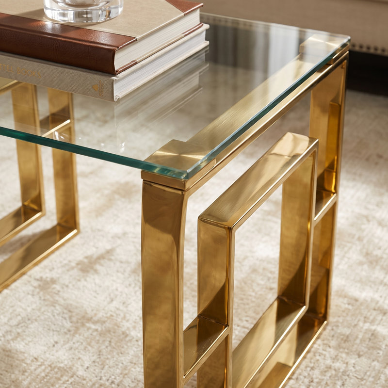 Table de bout en verre Hartzke