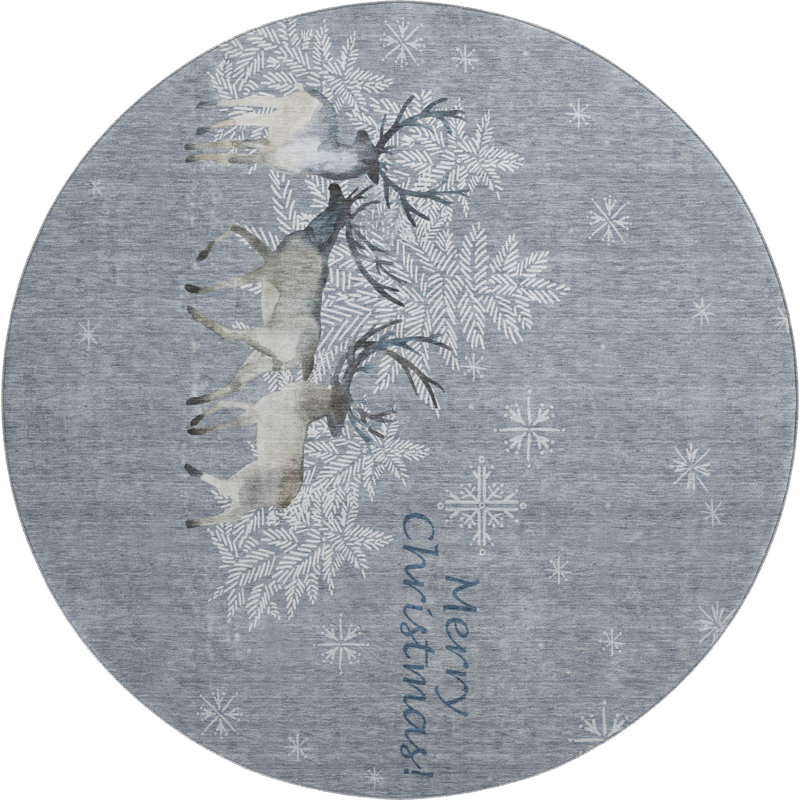 Tapis en frêne Cerrito AMF213 lavable à la machine de qualité supérieure, Rond 8 pi