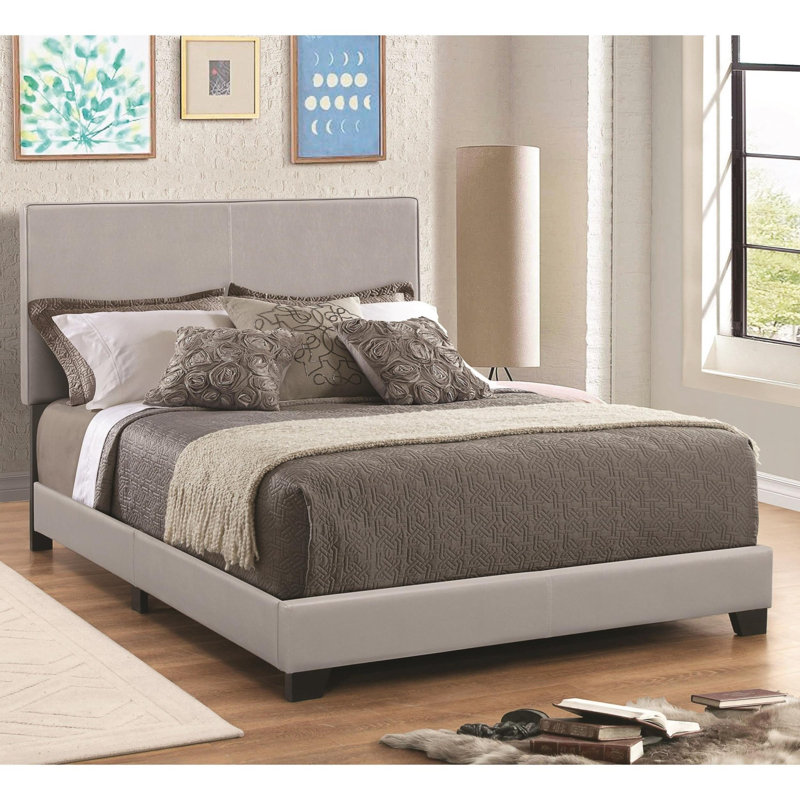 Lit tapissier standard Mielke, Gris, Grand