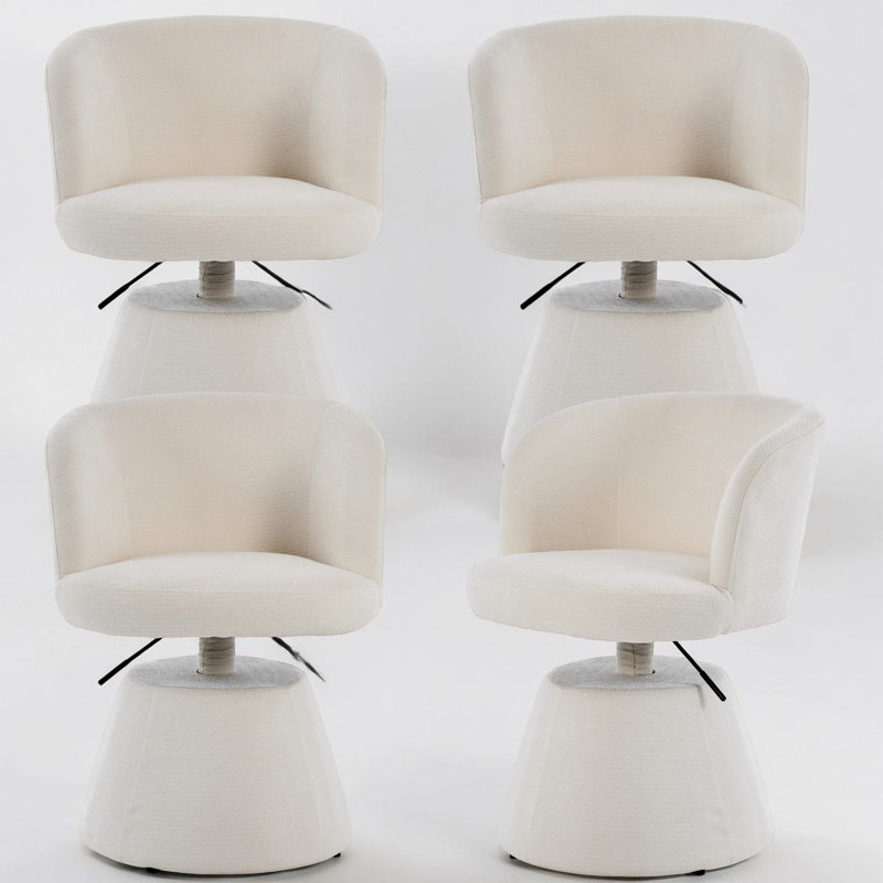 Chaise de salle à manger rembourrée Modern Chenille, tabouret de bar pivotant à 360 ° réglable en hauteur, tabouret de coiffeuse