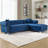 Joannette Polyester Blend Tufted Sofa & Chaise Sectional with Nailhead Trim -647190598