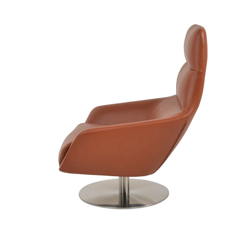 Fauteuil rotatif, Similicuir cannelle