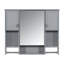 Modern Wall-mounted Bathroom Storage Cabinet With Mirror, Adjustable Shelves, And Towel Bars