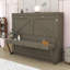 Lit escamotable à levage hydraulique avec bureau de meuble-lavabo intégré et miroir-326290623