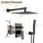 Bathroom Shower Faucet Set, 10 Inch Rainfall Shower Head with Handheld Combo, Wall Mounted Shower System Shower Fixtures with Pressure-Balanced Valve, Matte Black
