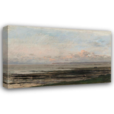 "Beach at Ebb Tide" by  Charles François Daubigny - Gallery Wrap Canvas Wall Art