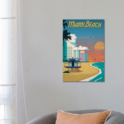 Miami Beach - Wrapped Canvas Painting