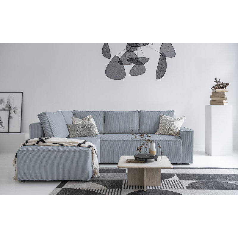 Brave Dave Corner Sofa L Shape, Left Hand Facing, Light Grey