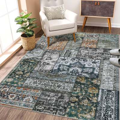 Rickart Washable Patchwork Indoor Rug