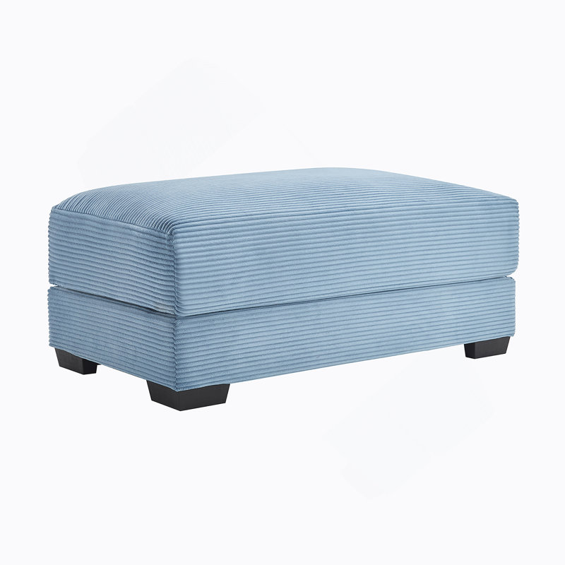 28 Ottoman Corduroy- Blue, Blue