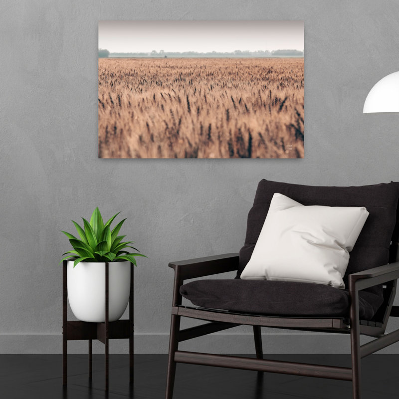 Blé en été, paysage contemporain abstrait, art d'été, H 24 po x l 16 po