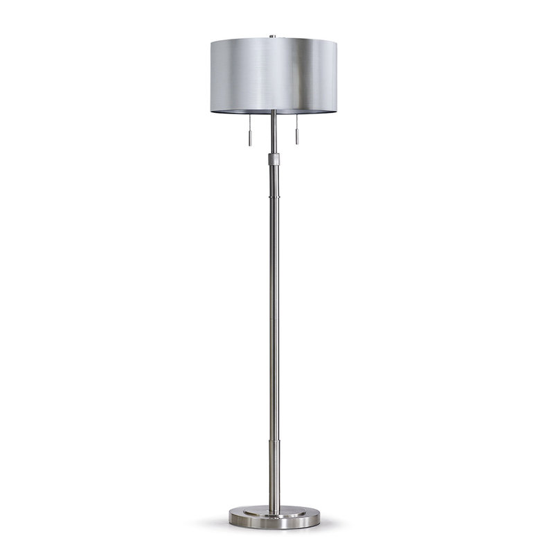 Lampe sur pied traditionnelle 67 po Maramastall, Nickel brossé, Argent brossé