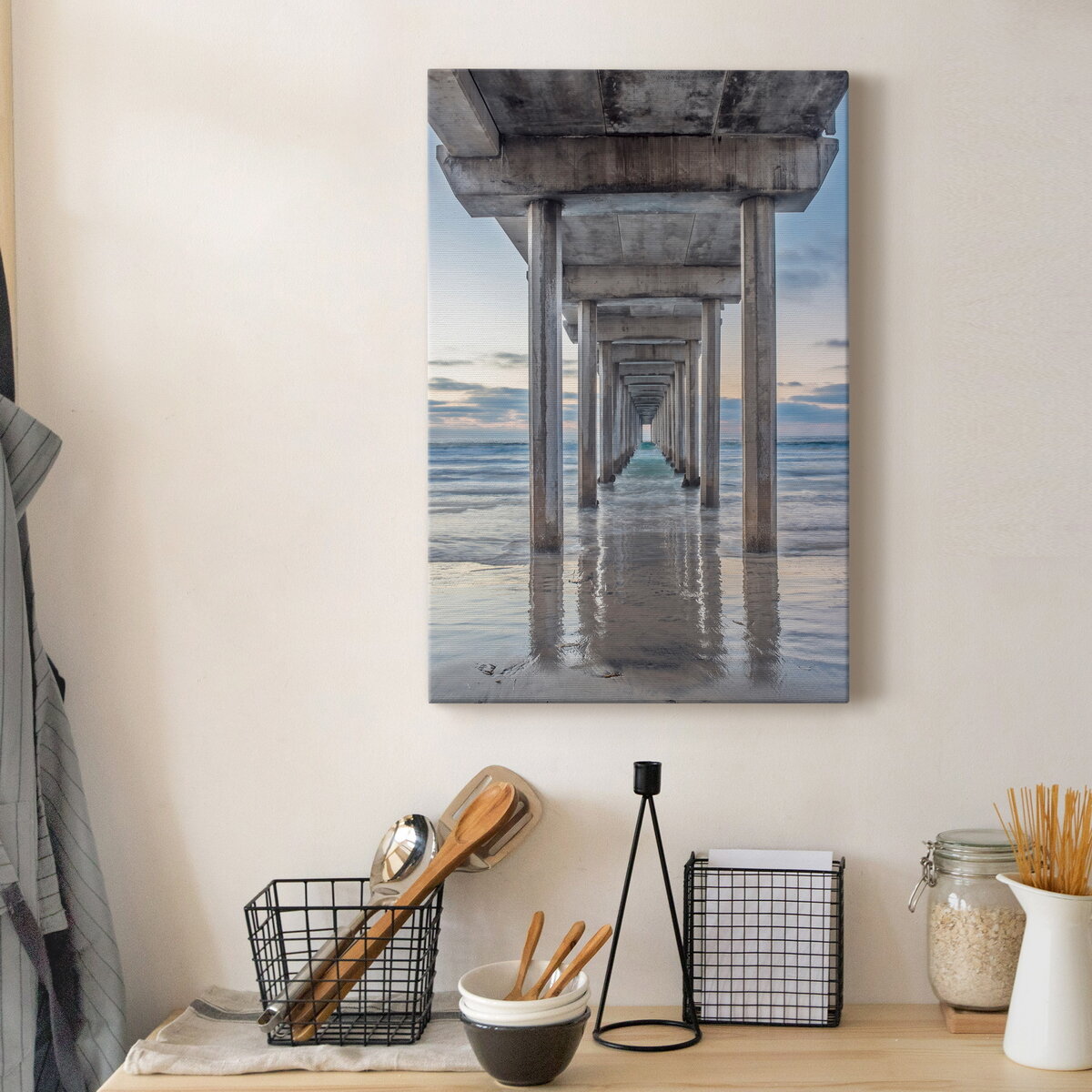 Beneath The Fishing Pier - Wrapped Canvas Photograph Highland Dunes Size: 30 W x 20 H