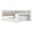 Full Size Daybed With Storage Drawers & Desk, L-Shaped Corner Bed With LED Bookcase-1827858033