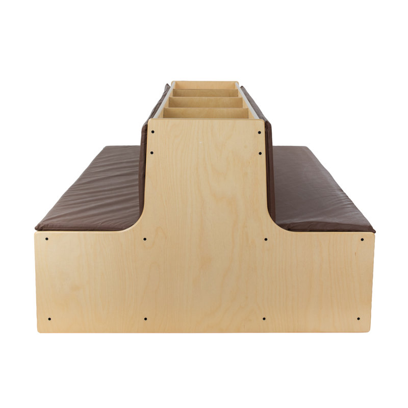 Read-A-Round Double-Sided Brown Reading Bench with Trays