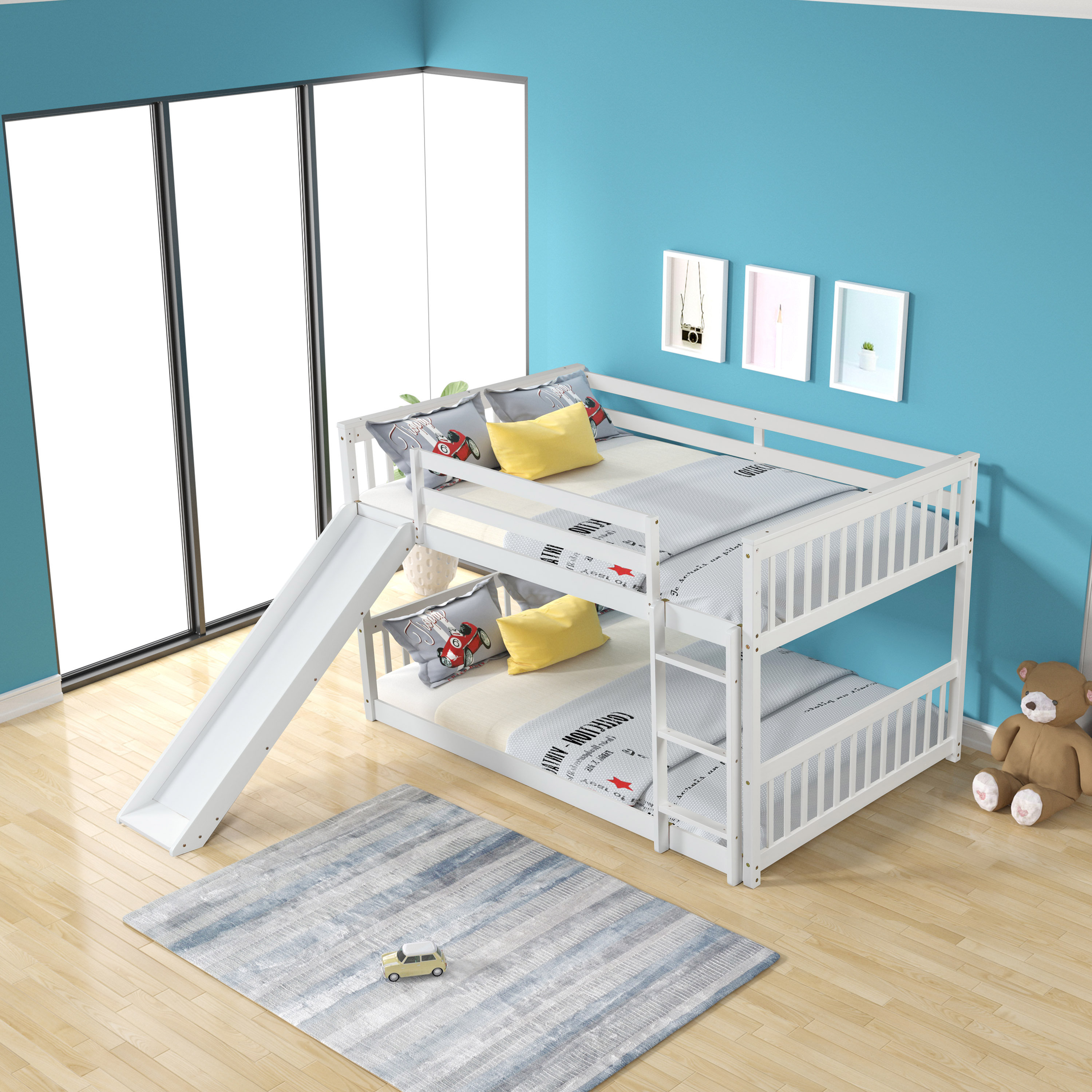 Ophelia & Co. Full Over Full Bunk Bed With Slide And Ladder - Wayfair ...