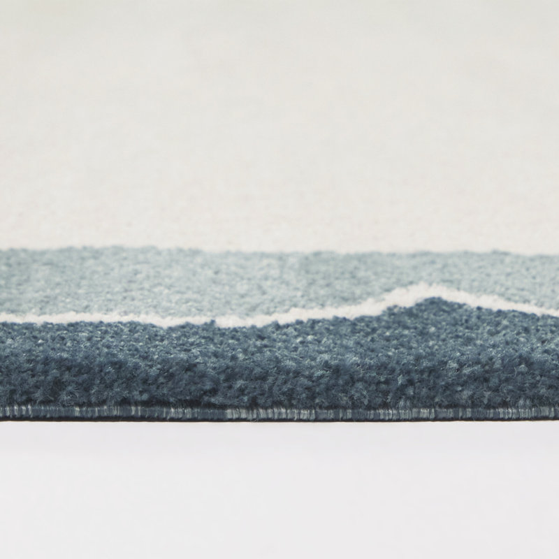 Caldeira Light Blue Kids Scalloped Area Rug, 7'10" x 10'