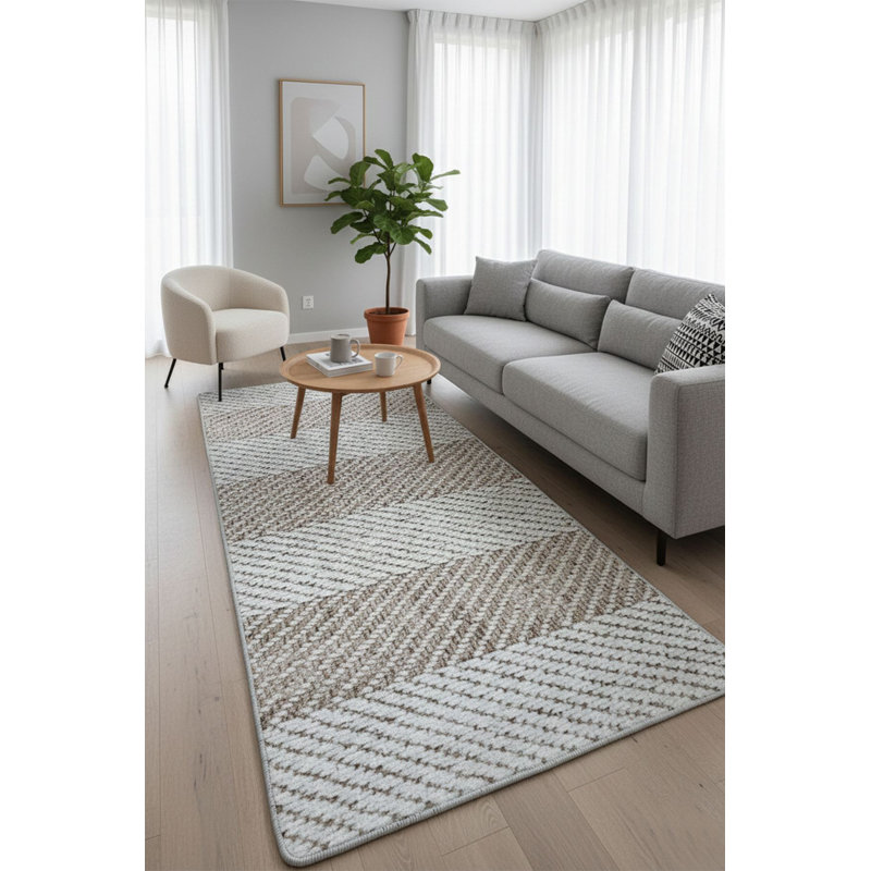Stylish Hall Carpet, 2.6 x 9.8 Feet, 100% Polyester, 0.4 Inch Pile Height | Antibacterial, Non-Slip Underside, Digital Printing | Machine Washable, Easy Care | Perfect for Entryways & Living Spaces