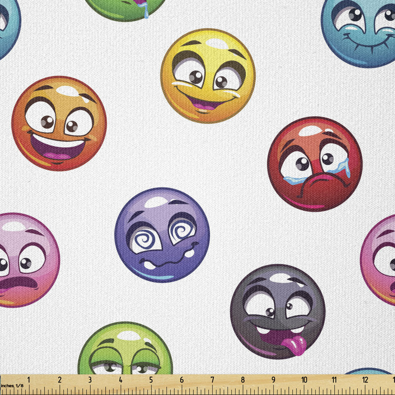 Deriah Cartoon Faces in Colorful Multi-Purpose Fabric