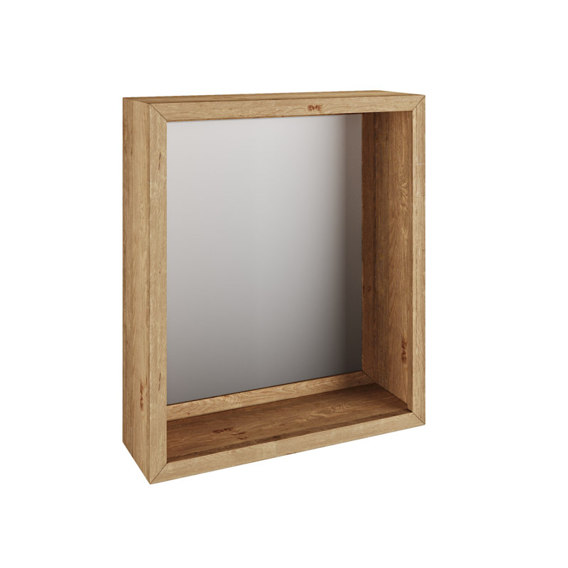 Giddings Flat Wall Mirror, 65cm H  x 56cm W, Wild Oak